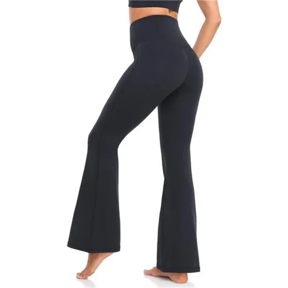 High Waist Flared Leggings, 30"/32" Bootcut Casual Yoga Pants, Tummy Control - Picture 4 of 6